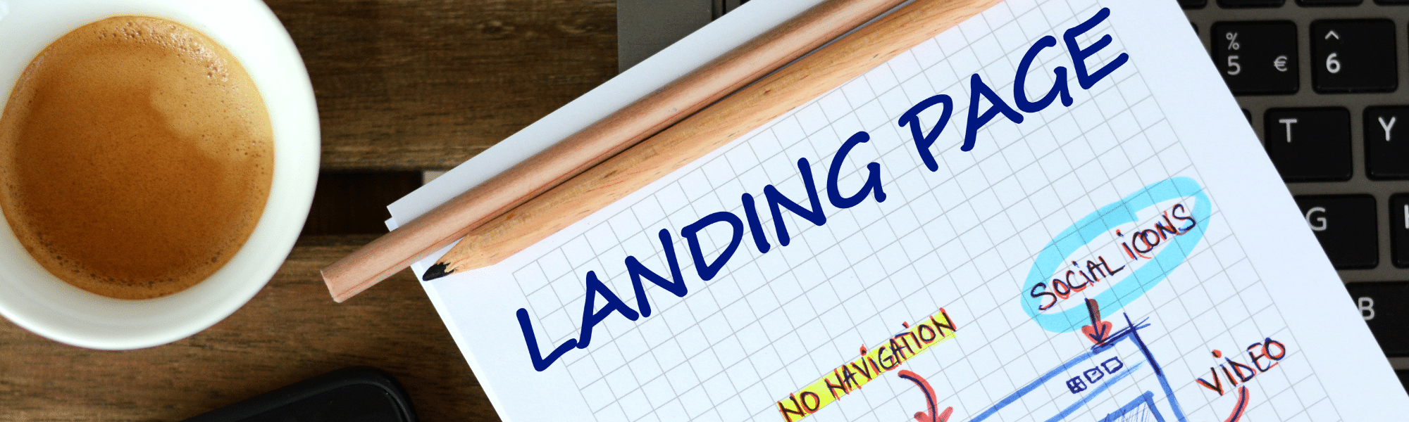 Visual guide on creating high-converting landing pages for your business, featuring key design and content strategies.