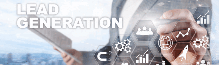 Infographic on lead generation strategies, focusing on PPC methods to attract potential customers for businesses.