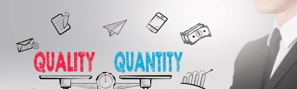 Repeated emphasis on quality in a content marketing strategy, highlighting its importance for success and engagement.